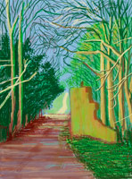David Hockney / 
The Arrival of Spring in Woldgate, East Yorkshire in 2011 (twenty eleven) / 
- 19 March / 
iPad drawing printed on paper / 
57 x 44 in. (145 x 112 cm) framed / 
Edition of 25 / 
Private collections