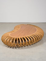 Richard Deacon / 
Table F, 1999 / 
steamed beechwood and elm veneer / 
13 1/2 x 99 x 60 1/2 in. (34.3 x 251.5 x 153.7 cm)