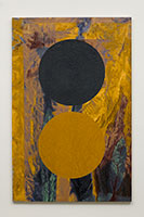 Don Suggs / 
Out of Body: J.T. & R.D., 1984-2019 / 
oil on canvas, mounted on board / 
92 x 60 x 1 3/4 in. (233.7 x 152.4 x 4.4 cm)