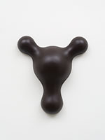 Edgard de Souza / 
Untitled, 2001 / 
leather on wood / 
19 5/8 x 17 3/4 x 4 3/4 in. (50 x 45 x 12 cm) / 
Edition 3 of 3