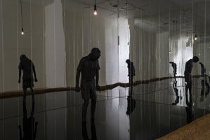 Enrique Martínez Celaya  / 
The Invisible (or The Power of Forbearance), 2015 / 
bronze sculpture, oil and wax / 
sculpture: 60 x 18 x 22 in. (152.4 x 45.7 x 55.9 cm) / 
installation dimensions variable