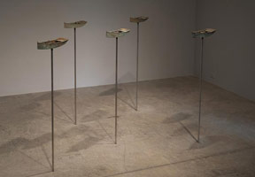 Michael C. McMillen / 
Fleet, 2010  / 
      unique cast bronze  / 
      five sculptures, each 3 1/2 x 14 1/2 x 5 in. (8.9 x 36.8 x 12.7 cm)