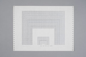 Frederick Hammersley / 
FULL CAST WITH BIT PLAYERS, 1969 / 
computer drawing / print on paper / 
11 x 14 3/4 in. (27.9 x 37.5 cm)