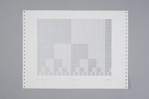 Frederick Hammersley / 
MIDDLED 'H', 2/22/69 / 
computer drawing / print on paper / 
11 x 14 3/4 in. (27.9 x 37.5 cm)