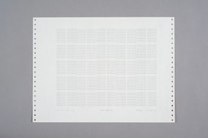 Frederick Hammersley / 
NOT FLAR OFF, 18 OCT 69 / 
computer drawing / print on paper / 
11 x 14 3/4 in. (27.9 x 37.5 cm)