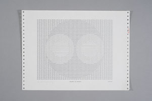 Frederick Hammersley / 
PLENTY IS PLENTY, 3/5/69 / 
computer drawing / print on paper / 
11 x 14 3/4 in. (27.9 x 37.5 cm)