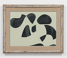 Frederick Hammersley / 
Free fall, #34 1963 / 
oil on chipboard panel in artist-made frame / 
Panel: 17 1/2 x 23 in. (44.5 x 58.4 cm) / 
Framed: 24 x 29 1/2 in. (61 x 74.9 cm)