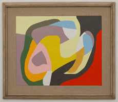 Frederick Hammersley / 
Slip stream, #5 1964 / 
oil on linen / 
18 x 22 in. (45.7 x 55.9 cm) / 
Framed: 25 1/4 x 29 1/2 in. (64.1 x 74.9 cm)