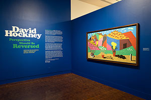 Installation photography / 
David Hockney: Perspective Should Be Reversed / 
Prints from the Collections of Jordan D. Schnitzer and His Family Foundation / 
Photo credit: Honolulu Museum of Art