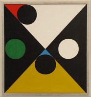 Frederick Hammersley / 
Same difference, 1959 / 
oil on linen / 
24 x 22 in (61 x 55.9 cm) / 
Private collection 