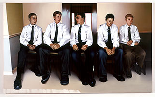 Rebecca Campbell / 
In the Catbird Seat, 2003  / 
oil on canvas  / 
78 x 129 inches (198 x 327.7 cm) / 
Private collection