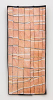 John Mawurndjul / 
Bark painting, 2011 / 
ochre pigments with PVC fixative on stringybark (Eucalyptus tetradonta) / 
50 1/2 x 22 in. (128.3 x 55.9 cm)