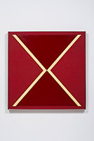 John McCracken / 
untitled No 27, 1964 / 
oil on canvas with resin insert / 
48 1/2 x 48 1/2 x 2 in. (123.2 x 123.2 x 5.1 cm)