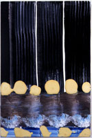 Juan Uslé / 
Notte (Hair's River), 1999 - 2000 / 
vinyl, dispersion, dried pigment / 
18 x 12 in (46 x 31 cm) / 
Private collection 