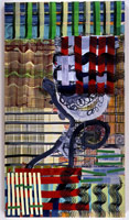 Juan Uslé / 
Cornucopial, 1999 - 2000 / 
vinyl, dispersion, dried pigment / 
86 1/6 x 48 in. (220 x 122 cm) / 
Private collection 