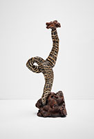 Julia Haft-Candell / 
The Woven Loop Kicks the Nothing/Everything, 2021 / 
bronze and ceramic / 
14 x 5 x 6 1/2 in. (35.6 x 12.7 x 16.5 cm)