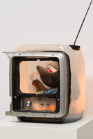 Edward & Nancy Reddin Kienholz / 
Chicken Little, 1992 / 
mixed media assemblage / 
53 x 15 x 12 1/2 in. (122 x 38 x 33 cm)
 