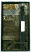 Edward & Nancy Reddin Kienholz / 
Prototype for Methenge #1, 1991 / 
mixed media assemblage / 
39 1/4 x 23 1/4 x 4 in (99.7 x 59.06 x 10.16 cm)