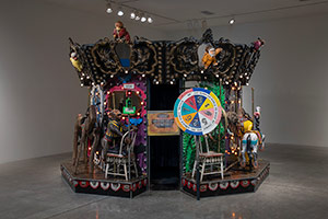 Edward & Nancy Reddin Kienholz / 
The Merry-Go-World or Begat By Chance and the Wonder Horse Trigger, 1988-1992 / 
mixed media tableau / 
115 x 184 in. (292.1 x 467.4 cm)