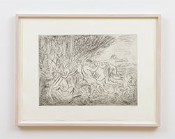 Leon Kossoff / 
Bacchanal Before a Herm, 1998 / 
etching / 
22 1/2 x 29 7/8 in. (57.2 x 75.9 cm) / 
Edition 1 of 20 / 
LK99-56a.1