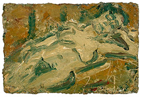 Leon Kossoff / 
Cathy [No. 3], 1998 / 
oil on board / 
16 3/4 x 24 3/4 in. (42.5 x 62.9 cm)