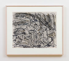 Leon Kossoff / 
Cephalus and Aurora after Poussin, 1985 / 
compressed charcoal, pastel, and ink on paper / 
22 3/4 x 29 1/2 in. (57.8 x 74.9 cm) / 
LK02-100