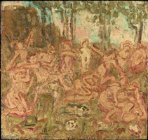 Leon Kossoff / 
From Poussin: The Triumph of Pan, 1998 / 
Oil on board / 
53 1/4 x 56 in. (135 x 143 cm )