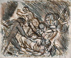 From Rembrandt: The Blinding of Samson / 
      Chalk and ink on paper / 
      55 x 67 cm