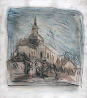 From Goya: The Hermitage at San Isidro / 
      Coloured chalks on paper  / 
      54.2 x 48.3 cm