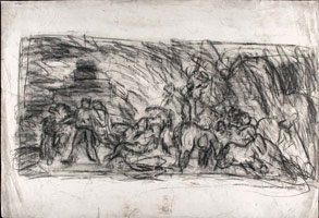 From Goya: Sketch for Summer or Harvesting / 
      Black chalk on paper / 
      56 x 81.5 cm