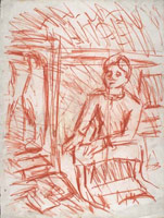 From Degas: Hélène Rouart in her Father’s Study / 
      Brown chalk on paper / 
      50.7 x 38.1 cm