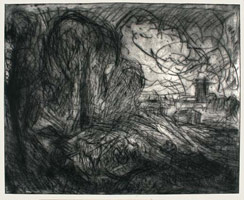 From Constable: Stoke-by-Nayland / 
      Drypoint with dark surface tone / 
      45.2 x 54.7 cm