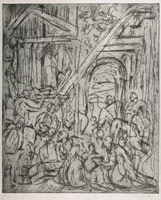 From Veronese: The Adoration of the Kings / 
      Etching (unique print) / 
      image 54.8 x 45.3 cm