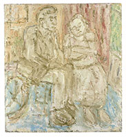 Leon Kossoff / 
Peggy and John, 2006 / 
oil on board / 
56 x 51 in. (142.5 x 129.5 cm)