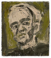 Leon Kossoff / 
Self-portrait, 1980 / 
oil on board / 
9 1/2 x 8 1/4 in. (24.1 x 21 cm)