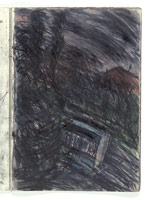 Leon Kossoff / 
Train by Night no. 2, 1990 / 
charcoal and pastel on paper / 
23 3/8 x 16 1/2 in. (59.5 x 41.9 cm) / 
 / 
Catalogue plate number 42