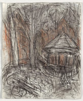 Leon Kossoff / 
Arnold Circus, 2008-2010 / 
charcoal and pastel on paper / 
27 x 22 in. (68.7 x 56 cm) / 
 / 
Catalogue plate number 76