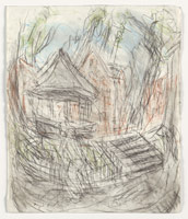 Leon Kossoff / 
Arnold Circus, 2008-2010 / 
charcoal and pastel on paper / 
25 1/2 x 21 1/2 in. (64.7 x 54.7 cm) / 
 / 
Catalogue plate number 79