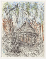 Leon Kossoff / 
Arnold Circus, 2008-2010 / 
charcoal and pastel on paper / 
25 1/2 x 19 3/4 in. (65 x 50 cm) / 
 / 
Catalogue plate number 80