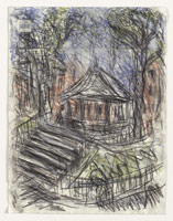 Leon Kossoff / 
Arnold Circus, 2008-2010 / 
charcoal and pastel on paper / 
25 1/2 x 19 3/4 in. (65 x 50 cm) / 
 / 
Catalogue plate number 83