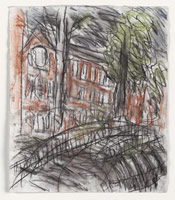 Leon Kossoff / 
Arnold Circus, 2008-2010 / 
charcoal and pastel on paper / 
25 1/2 x 19 3/4 in. (59 x 50 cm) / 
 / 
Catalogue plate number 84