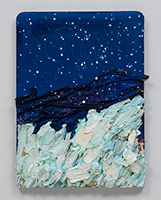 Leslie Wayne / 
Patagonia, 2016 / 
oil on panel / 
26 x 20 x 23/4 in. (66 x 50.8 x 14.6 cm)