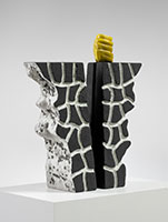 Luis Bermudez / 
Jumper, 1995-1997 / 
castable refractory, earthenware / 
27 x 24 x 8 in. (68.6 x 61 x 20.3 cm)