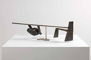 Mark di Suvero / 
Galactic Compass, 2006 / 
stainless steel, steel / 
13 x 45 x 12 in. (33 x 114.3 x 30.5 cm)