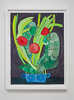 Matt Wedel / 
Potted Plant, 2017 / 
gouache on paper / 
Image: 30 x 22 1/2 in. (76.2 x 57.2 cm) / 
Framed: 34 3/8 x 26 5/8 in. (87.3 x 67.6 cm) / 
MW18-91