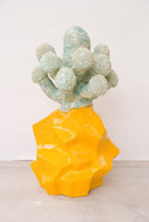 Matt Wedel / 
Flower Tree, 2008 / 
fired clay and glaze / 
32 x 14 x 16 in. (81.3 x 35.6 x 40.6 cm) / 
Private collection