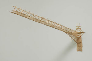 Michael C. McMillen / Kwai, 2005 / 
        sandwich picks / 
        57 x 18 x 8 in. (144.8 x 45.7 x 20.3 cm) / 
        Private collection