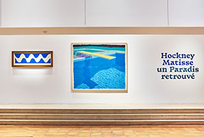 Installation photography / Hockney – Matisse. Un paradis retrouvé / 
© David Hockney / 
© Succession H. Matisse for the artist’s artworks / 
Photo © François Fernandez