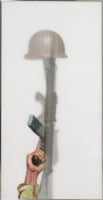 Nancy Reddin Kienholz / 
Soldier's Cross, January 18, 2008 / 
lenticular (mixed media) / 
Image: 68 5/8 x 35 in. (174.3 x 88.9 cm) / 
Framed: 69 x 35 1/4 x 1 1/2 in. (175.3 x 90.2 x 3.8 cm)