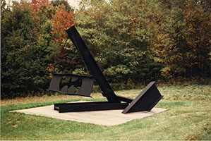 Mark di Suvero / 
Crete, 1967 / 
Painted steel / 
164 x 126 x 164 in (417 x 320 x 417 cm) / 
Private collection, courtesy of Jaime Frankfurt LLC